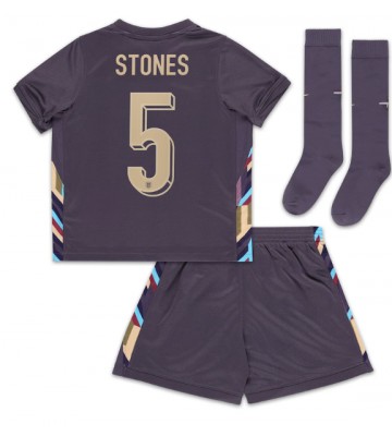 Inglaterra John Stones #5 Segunda Equipación Niños Eurocopa 2024 Manga Corta (+ Pantalones cortos)